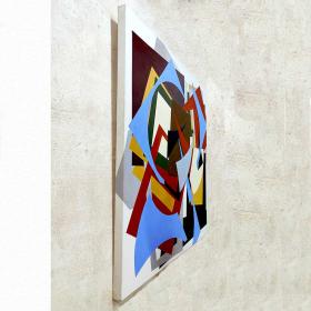  Angelo Rinaldi, "Vortice", acrilico su tela, h. cm. 130x120, anno 2016,vedi cat. cop. Rossa