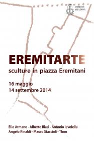  Angelo Rinaldi,Catalogo ,EREMITARTE - SCULTUTE IN PIAZZA eREMITANI, autori ElioArmano, Alberto Biasi, Antonio Ievolella, Angelo Rinaldi, Mauro Staccioli, Thon ( Fausto Tonello), edi. Comune  di Padova, 2014
